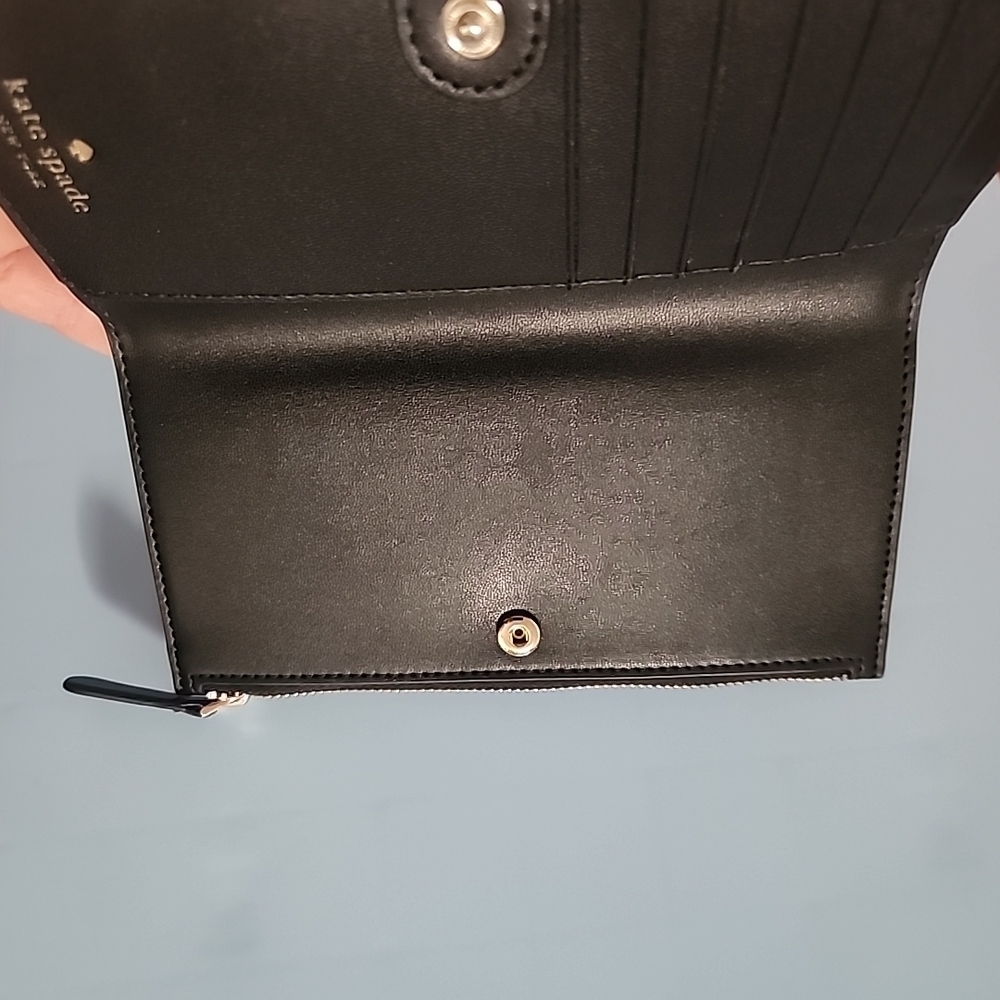 EUC Kate Spade NY Patterson Drive Braylon Wallet Clutch -Pebbled Black Leather - Picture 9 of 12